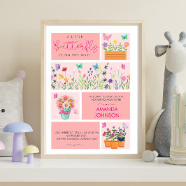 リトル・バタフライは彼女の道かわいいピンクお洒落色 ポスター