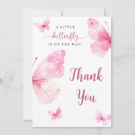 リトル・バタフライ・ベビーシャワー・サンキューカード サンキューカード