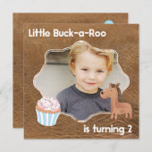 リトル・バックアローの2歳の誕生日写真 招待状 (正面/裏面)
