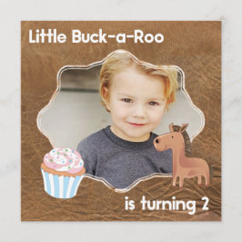 リトル・バックアローの2歳の誕生日写真 招待状