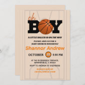 リトル・バラーがバスケのベビーシャワーに行く 招待状 (正面/裏面)