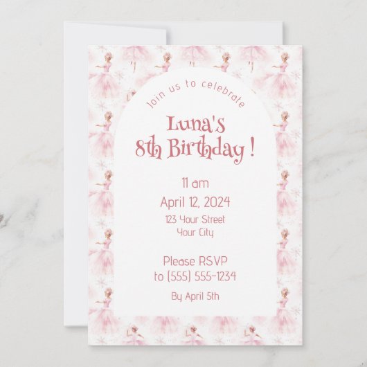 リトル バレリーナ #1 - 黒い女の子 招待状 (正面)