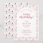 リトル バレリーナ #1 - 黒い女の子 招待状 (正面/裏面)