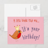 リトル・バーディーが私に葉書を言った ポストカード (正面/裏面)