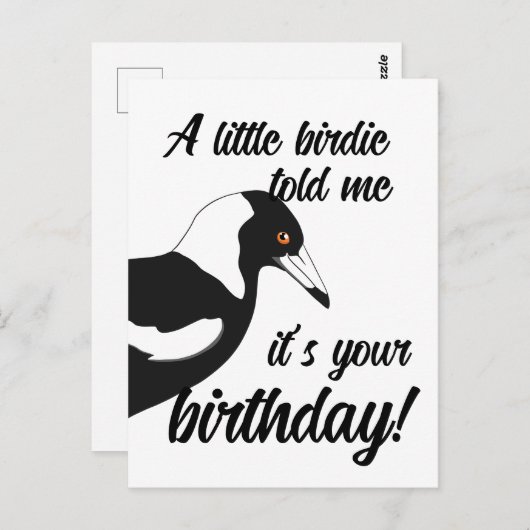 リトル・バーディーが言ったのはあなたの誕生日はがき ポストカード (正面/裏面)