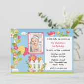 リトル·バーディ·バースデー·パーティーの招待と写真 招待状 (スタンド正面)