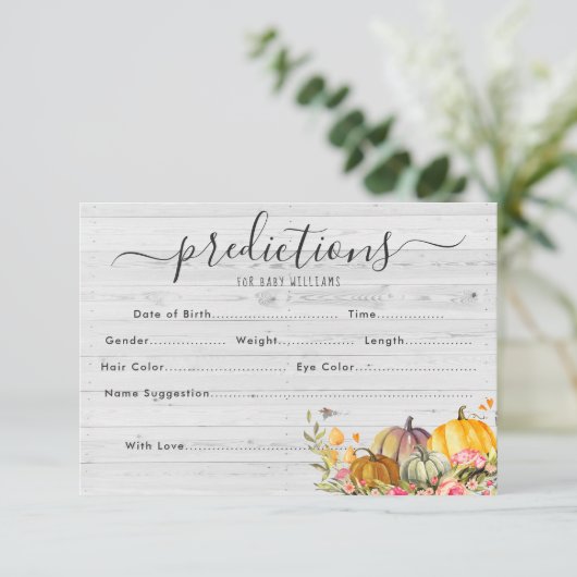 リトル·パンプキン|ベビーシャワー推測ゲーム 招待状 (スタンド正面)