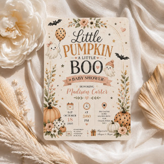 リトル・パンプキン・リトル・ブー・ハロウィン・ベビーシャワー 招待状