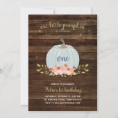 リトル·パンプキン·ワン1歳の誕生日パーティー·ボーイ素朴 招待状 (正面)