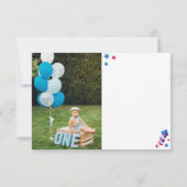 リトル・ファイヤークラッカー 4th of July 1歳の誕生日写真 サンキューカード (裏面)