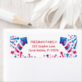 リトル・フィレクラッカー7月4日の誕生日パーティーのお願い ラベル (インサイチュ)