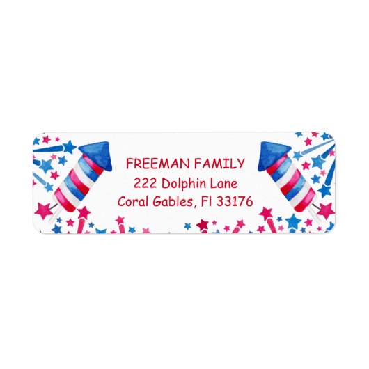 リトル・フィレクラッカー7月4日の誕生日パーティーのお願い ラベル (正面)