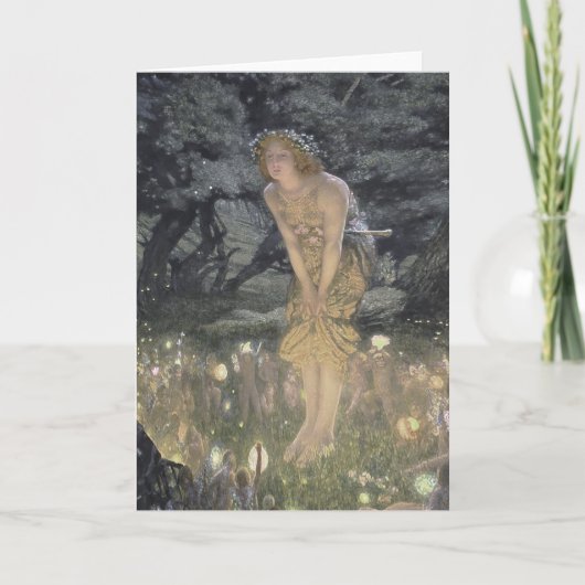 リトル・フェアリー・エンジェルと女の子 カード (正面)