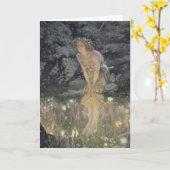 リトル・フェアリー・エンジェルと女の子 カード (黄色い花)
