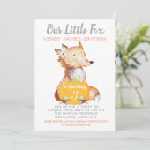 リトル・フォックス・フォール・ハーベスト・パンプキン 3歳の誕生日 招待状 (スタンド正面)