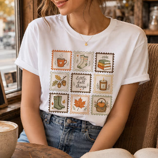 リトル・フォール・シングス ビンテージ コテージコア オータム アート Tシャツ