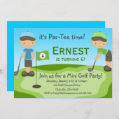 リトル·ブロンド·ボーイ·ゴルファーズ,ゴルフの誕生日パーティー 招待状 (正面/裏面)