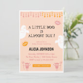 リトル・ブー オレンジ ハロウィン ベイビーシャワー 招待状 (スタンド正面)