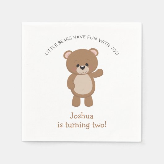 リトル・ベアが2歳の誕生日を迎える スタンダードカクテルナプキン (正面)
