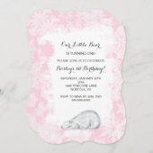 リトル·ポーラー·ベア·ウィンター·バースデー·パーティー·招待状 招待状 (正面/裏面)