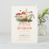 リトル マッシュルーム フォール オータム ベイビー シャワー 招待状 (スタンド正面)