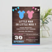 リトル・マンまたはリトル・恋しく思ジェンダーがパーティーを明らかにする 招待状 (スタンド正面)
