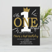 リトル・マン、ミスター・ワンダーフル・誕生日、ブラック&金ゴールド 招待状 (スタンド正面)