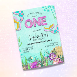 リトル・マーメイドが1歳の誕生日を飾る 招待状