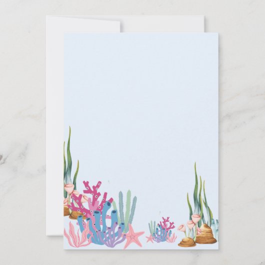 リトル・マーメイドの最初の誕生日パーティー 招待状 (裏面)