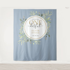 リトル ミスター ワンダフル ファースト バースデー ブルー フォト プロップ タペストリー