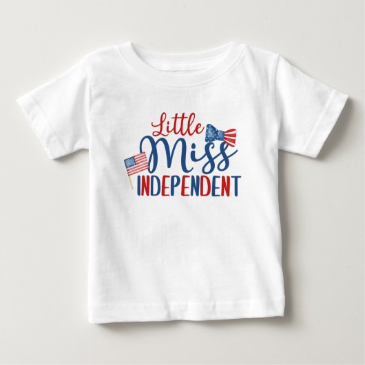 リトル・ミス・インディペンデント、4th of July ベビーTシャツ (正面)