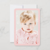 リトル・ミス・ピンク・カップケーキ・ガールの１歳の誕生日パーティー サンキューカード (裏面)