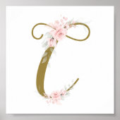 リトル ミス フローラル ベイビーのイニシャル シャワーナーサリー ポスター (正面)