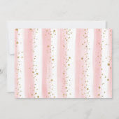 リトル ミス ワンダフル ピンク ゴールド フローラル バースデー 招待状 (裏面)