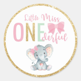 リトル ミス ワンダフル 1歳の誕生日 ギフト ゾウ ラウンドシール