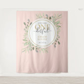 リトル ミス ワンダフル 1歳の誕生日 ピンク フォト プロップ タペストリー (正面)