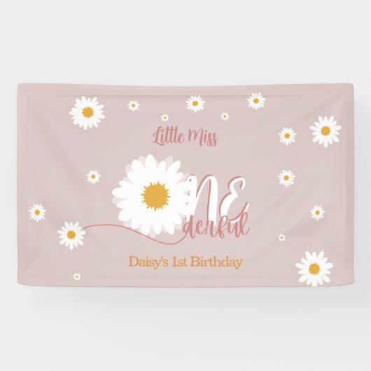 リトル ミス ワンダフル 1歳の誕生日 横断幕 (横)