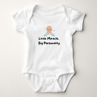 👶 「リトル・ミラクル、ビッグパーソナリティ」ベビーTee 🌟 ベビーボディスーツ