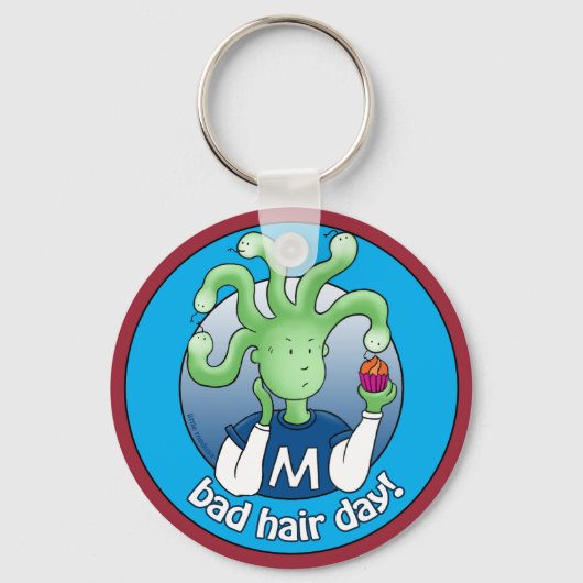 リトル・メドゥーサ。ひどい髪の日だ! キーホルダー (正面)