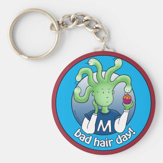 リトル・メドゥーサ。ひどい髪の日だ! キーホルダー (正面)