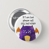 リトル・モンスターエマージェンシー連絡 缶バッジ (正面&裏面)