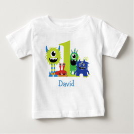 リトル・モンスターボーイ1歳の誕生日の衣装 ベビーTシャツ