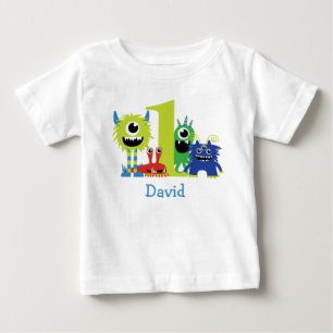 リトル・モンスターボーイ1歳の誕生日の衣装 ベビーTシャツ