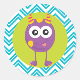 リトル・モンスター誕生日スティッカーの好意を表す ラウンドシール