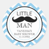 リトル・リル男の口ひげ男の子の赤ん坊シャワーの好意 ラウンドシール (正面)