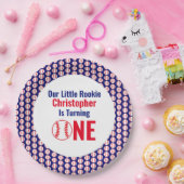 リトル・ルーキー野球1歳の誕生日 ペーパープレート (パーティー)