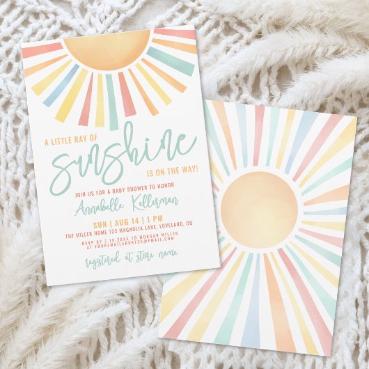 リトル・レイ・オブ・サンシャイン・ベイビーシャワー 招待状