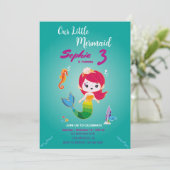 リトル・レッド・ヘッド・マーメイドの誕生日パーティー 招待状 (スタンド正面)