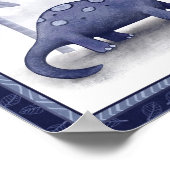 リトル・ロア・恐竜 - ブラキオサウルスの幼児アート ポスター (角)