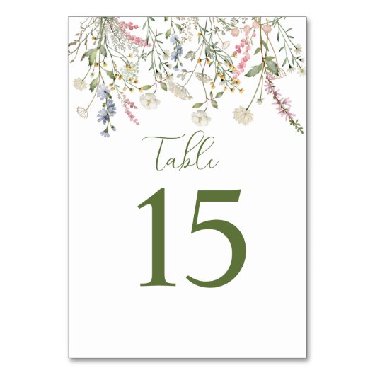 リトル・ワイルドフラワーがカードの途中にある テーブルナンバー (裏面)